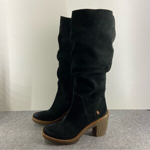 El Naturalista Haya Women's Black Suede Knee-High Slouch Boots Size 40 or 9-9.5